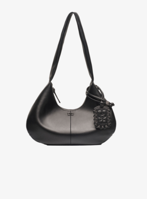 Bolso hobo mediano negro Ganni